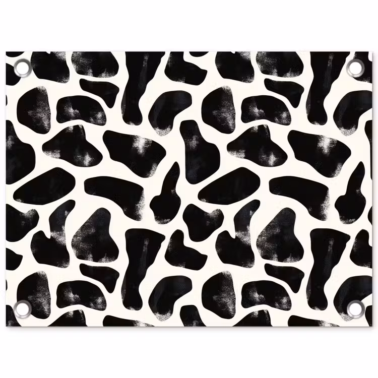 Dierenpatroon - Vlekken - Zwart - Wit tuinposter los doek klein 239 -3d