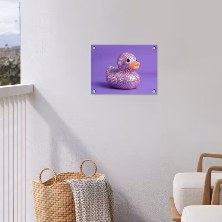 Disco - Eend - Paars tuinposter los doek klein -sfeer8