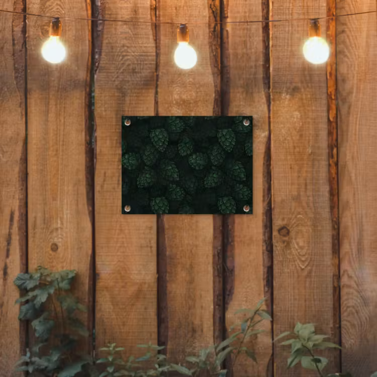 Donker - Groen - Hopbellen - Botanisch - Illustratie tuinposter los doek klein 239 -sfeer1