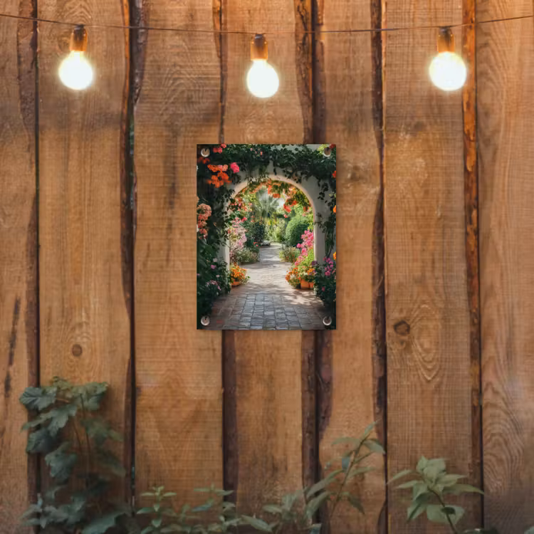 Doorkijk - Bloemen - Natuur - Bloementuin tuinposter los doek klein -sfeer1