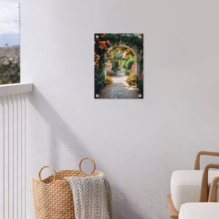 Doorkijk - Bloemen - Natuur - Bloementuin tuinposter los doek klein -sfeer8