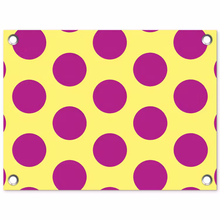 Dots - Klassiek - Geel tuinposter los doek klein 239 -3d