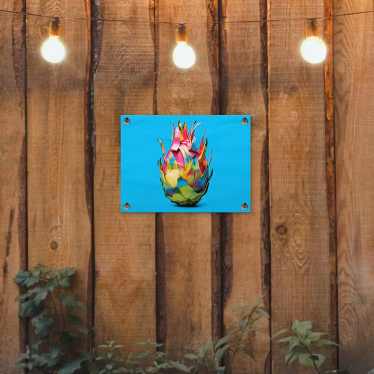 Drakenfruit - Blauw - Levendig tuinposter los doek klein -sfeer1