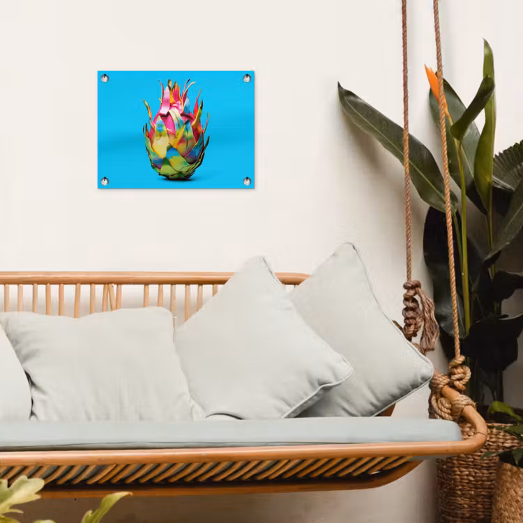 Drakenfruit - Blauw - Levendig tuinposter los doek klein -sfeer7
