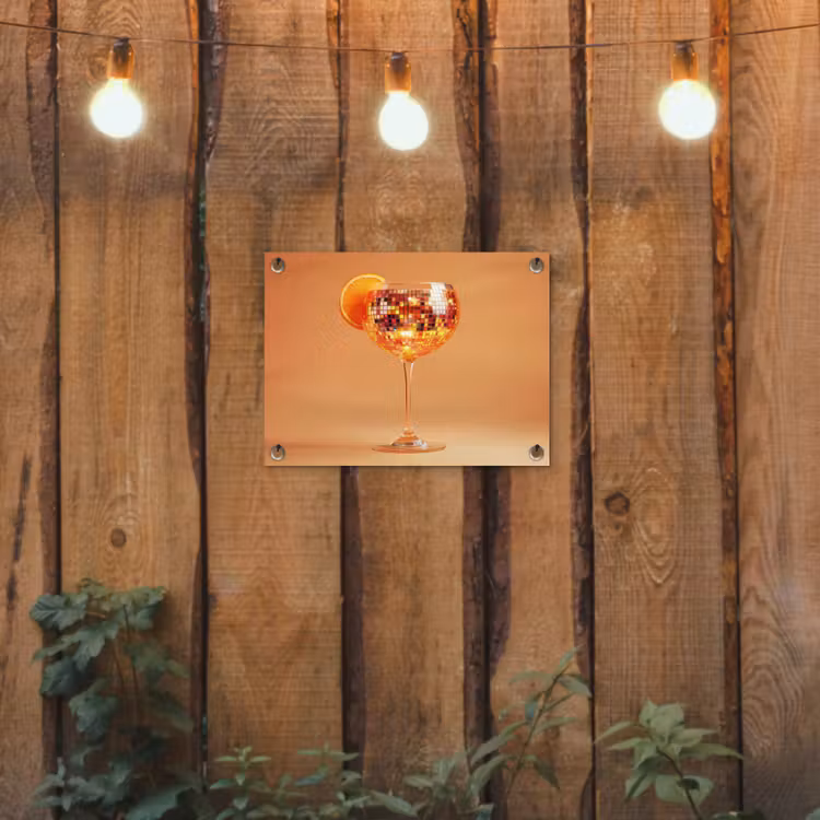 Drank - Oranje - Glitter - Disco tuinposter los doek klein -sfeer1