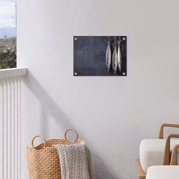 Tuinposter - Drie vissen - Touw - Drie vissen - Touw tuinposter los doek klein