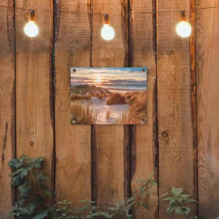 Duin - Planten - Zonsondergang - Strand - Zee tuinposter los doek klein -sfeer1