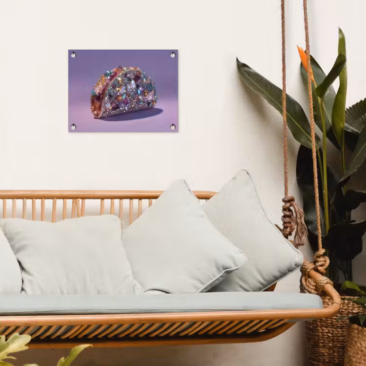 Edelstenen - Glitters - Paars - Kleurrijk tuinposter los doek klein -sfeer7