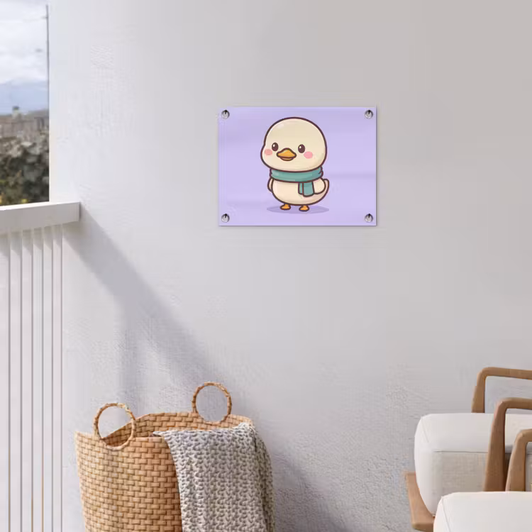 Eend - Sjaal - Paars tuinposter los doek klein -sfeer8