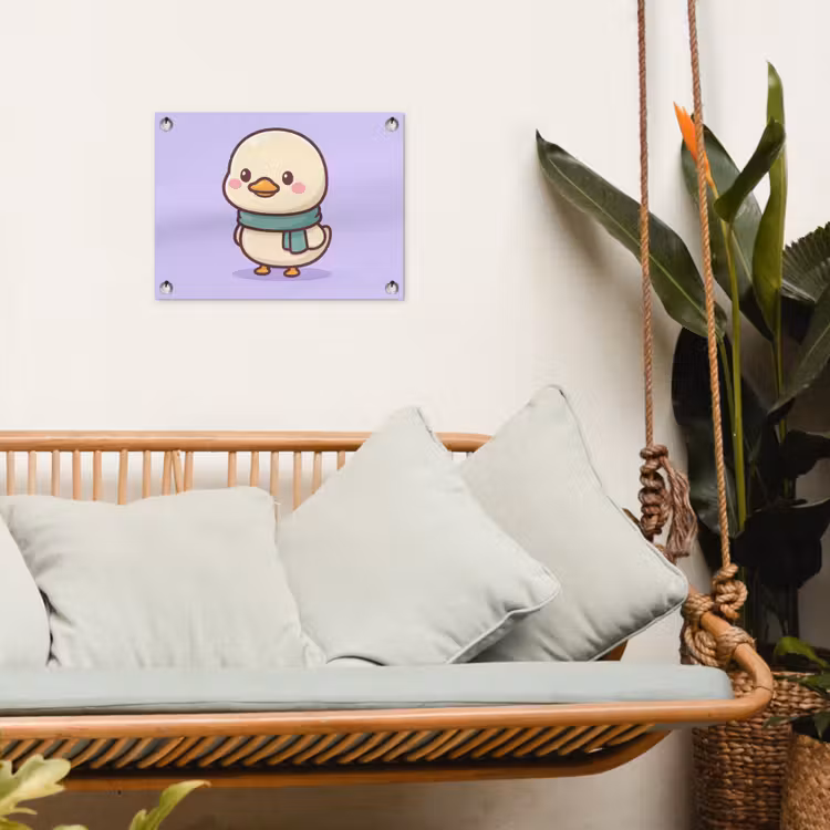 Eend - Sjaal - Paars tuinposter los doek klein -sfeer7