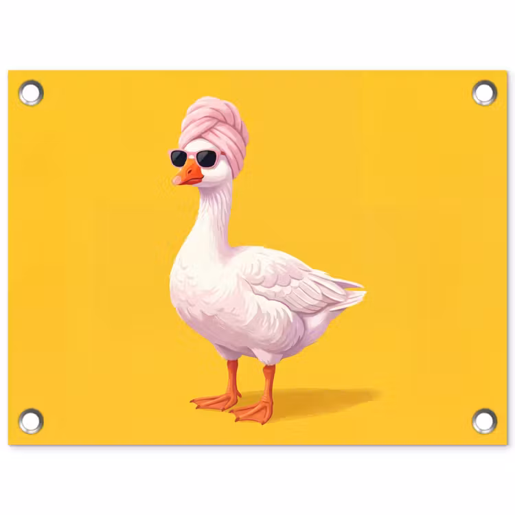 Eend - Zonnebril - Geel tuinposter los doek klein -3d