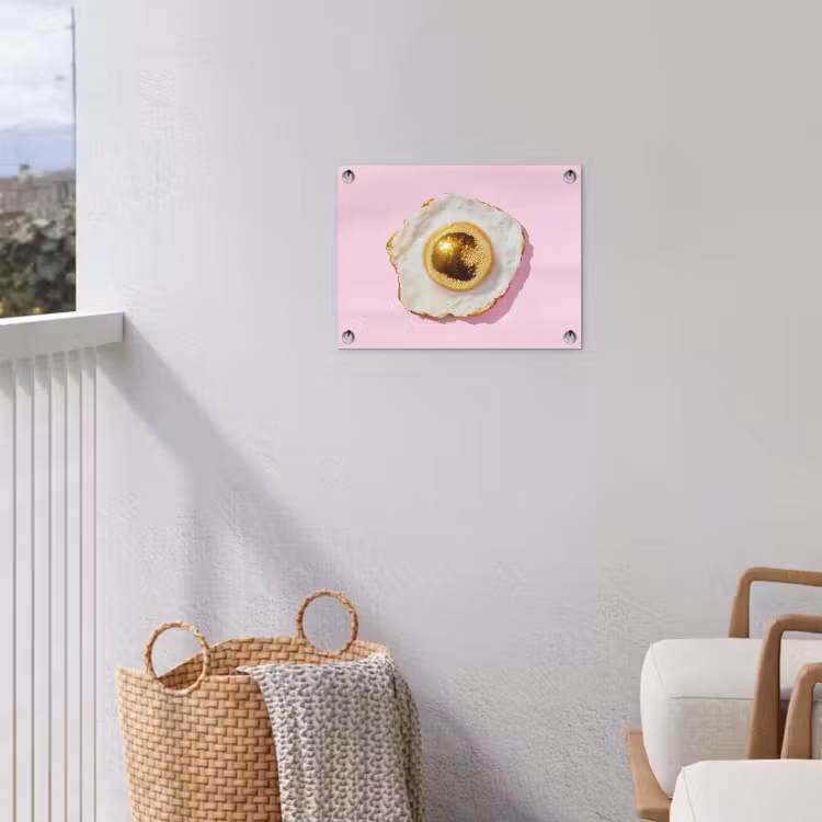 Ei - Disco - Ontbijt - Glitter tuinposter los doek klein -sfeer8