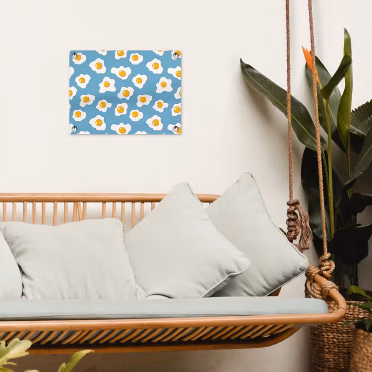 Eieren - Dooiers - Blauw tuinposter los doek klein 239 -sfeer7