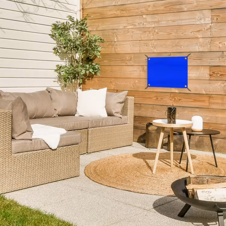 Electric - Blue - Blauw tuinposter los doek klein 239 -sfeer4