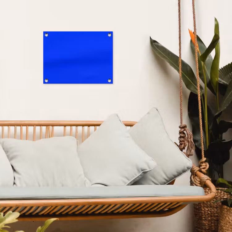 Electric - Blue - Blauw tuinposter los doek klein 239 -sfeer7