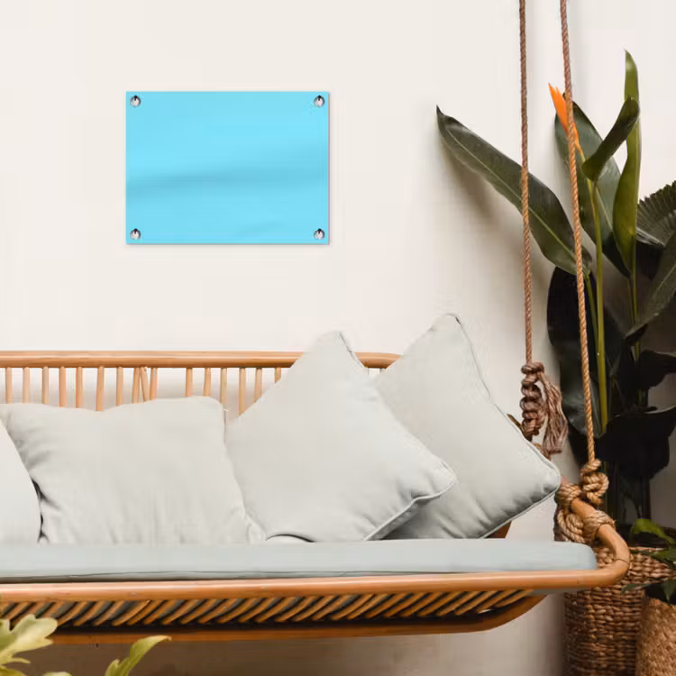 Electric - Cyan - Blauw tuinposter los doek klein 239 -sfeer7