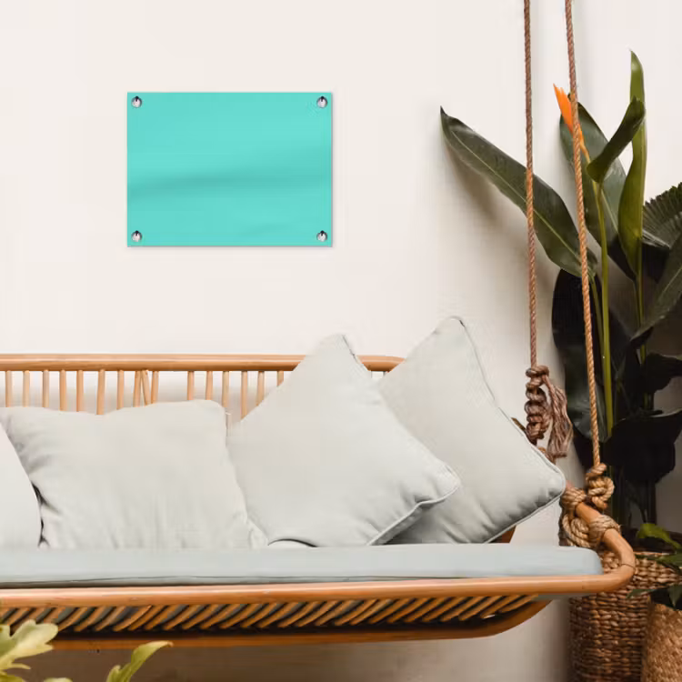 Electric - Cyan - Turkoois tuinposter los doek klein 239 -sfeer7