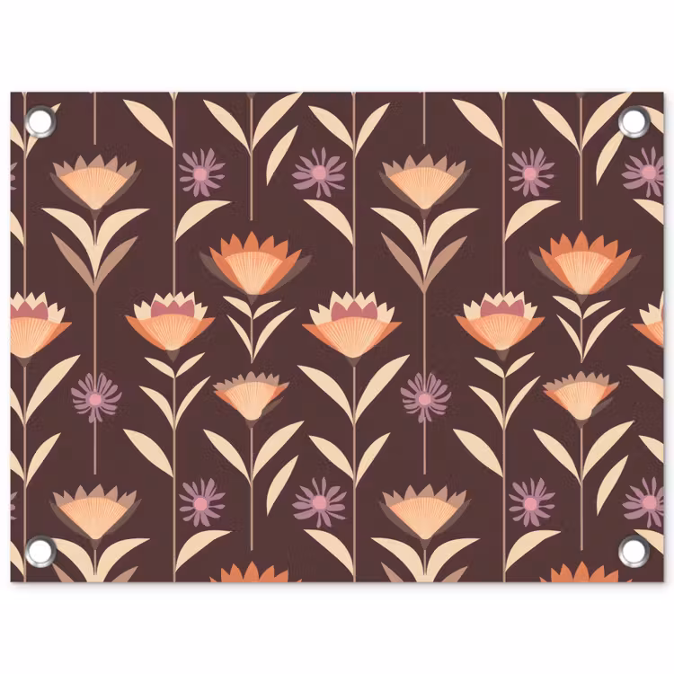 Elegant - Retro - Bruin tuinposter los doek klein 239 -3d