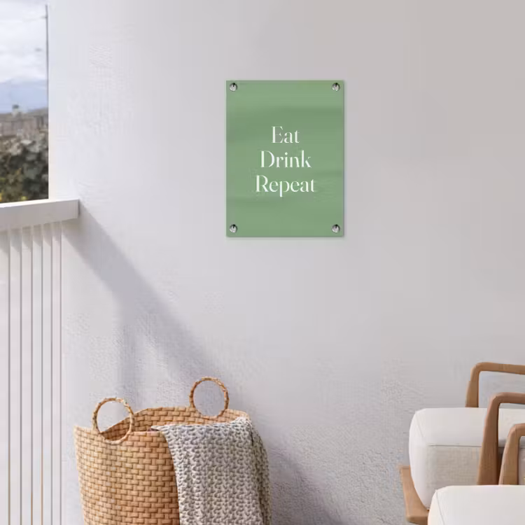 Eten - Drinken - Tekst - Mintgroen tuinposter los doek klein -sfeer8