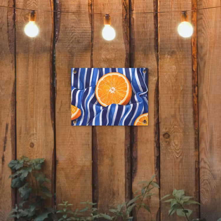 Tuinposter - Eten - Fruit - Oranje - Eten - Fruit - Oranje tuinposter los doek klein