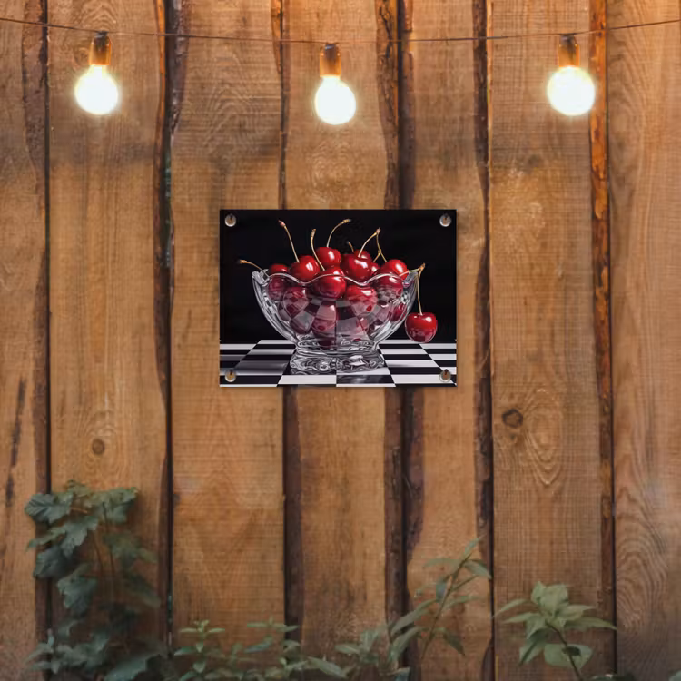 Tuinposter - Eten - Kersen - Rood - Eten - Kersen - Rood tuinposter los doek klein