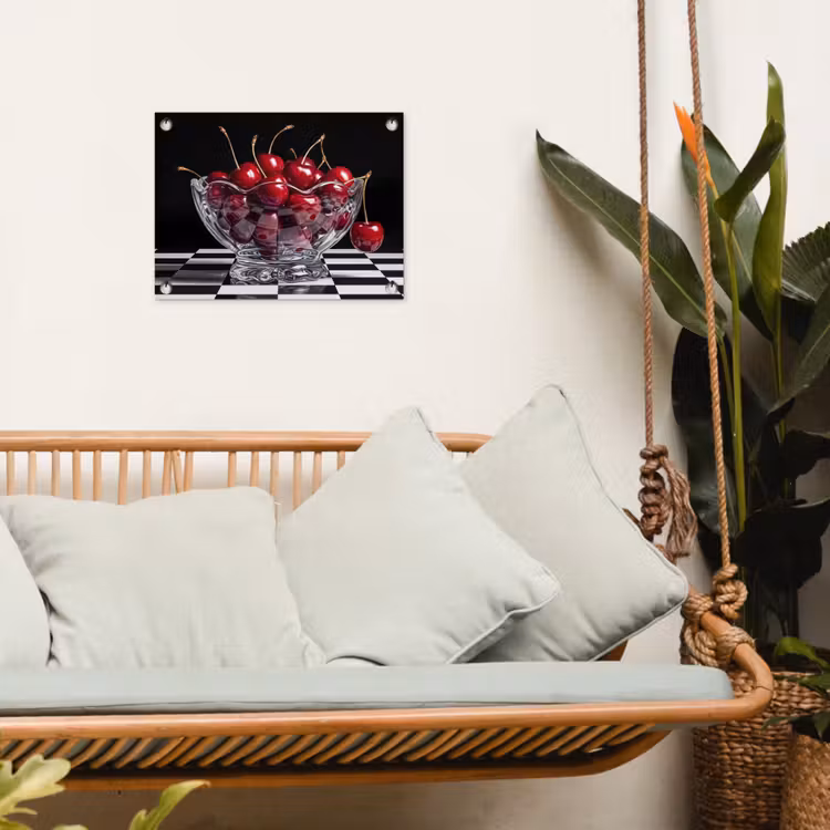 Tuinposter - Eten - Kersen - Rood - Eten - Kersen - Rood tuinposter los doek klein