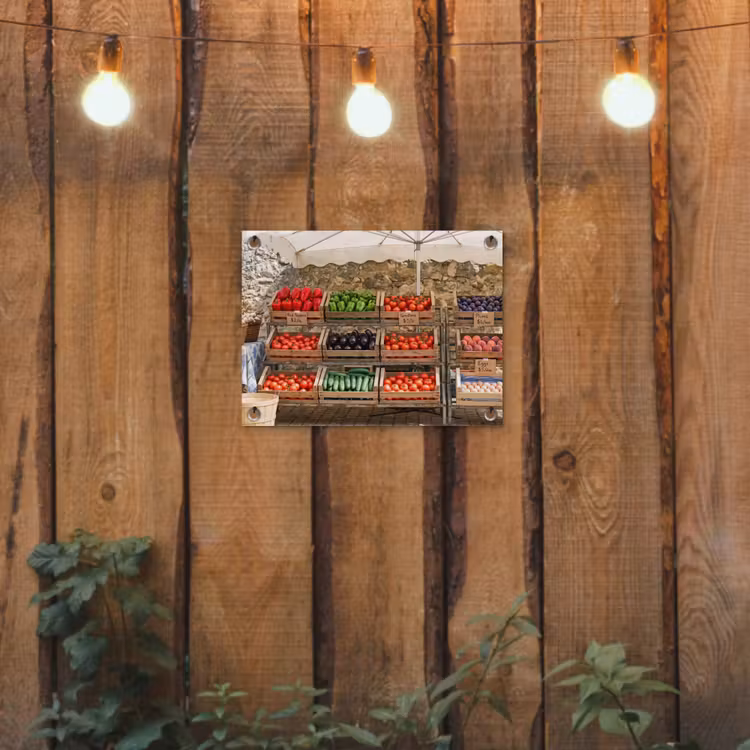 Tuinposter - Eten - Markt - Vers - Eten - Markt - Vers tuinposter los doek klein