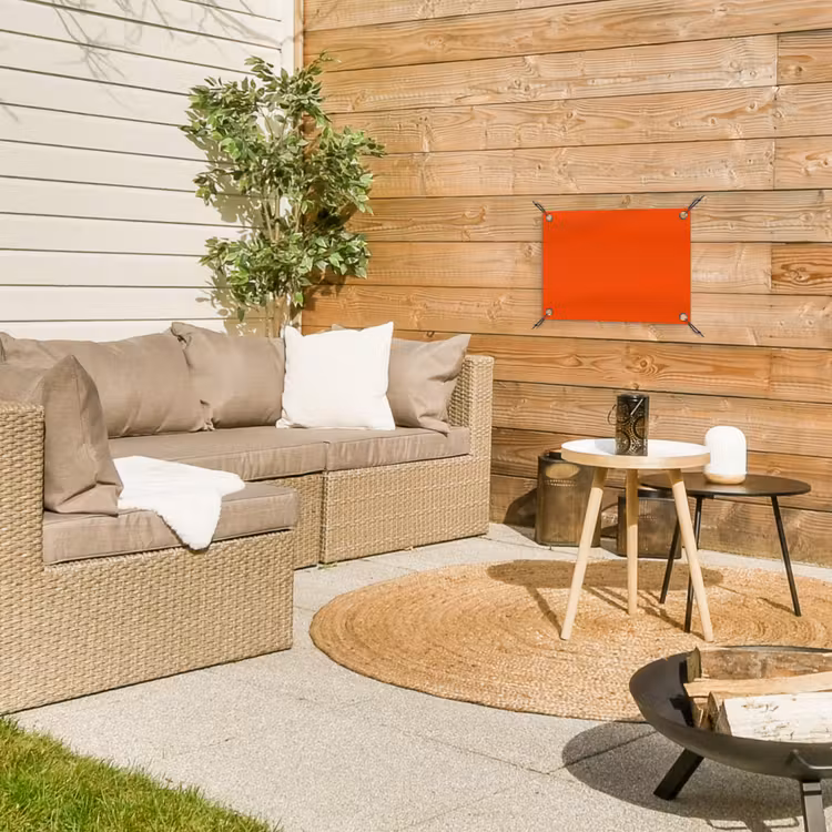 Fiery - Tangerine - Oranje tuinposter los doek klein 239 -sfeer4