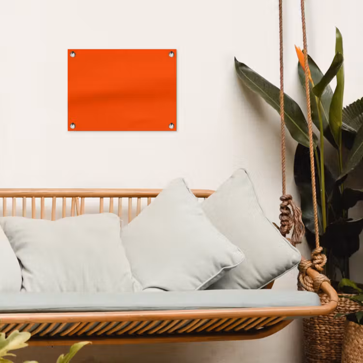 Fiery - Tangerine - Oranje tuinposter los doek klein 239 -sfeer7