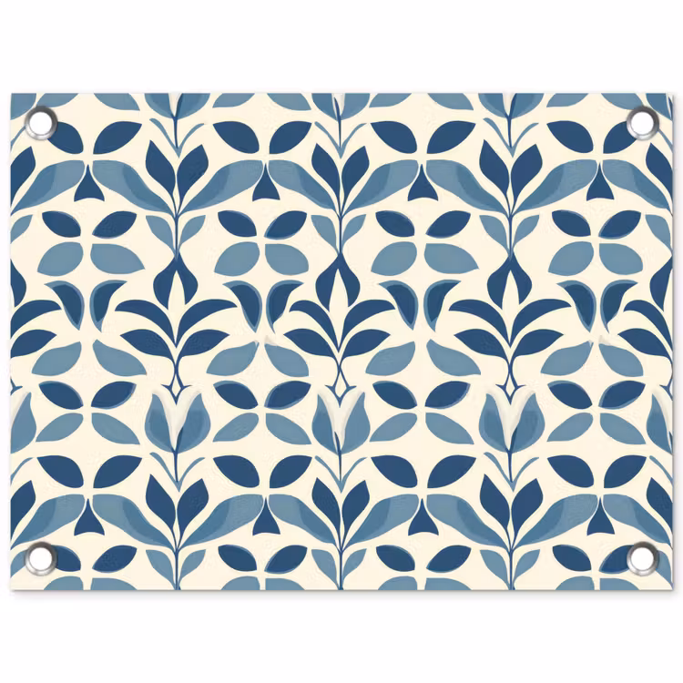 Flora - Modern - Blauw tuinposter los doek klein 239 -3d
