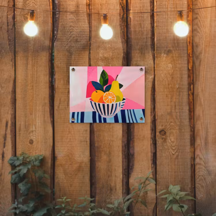 Fruit - Abstracte achtergrond - Roze tuinposter los doek klein -sfeer1