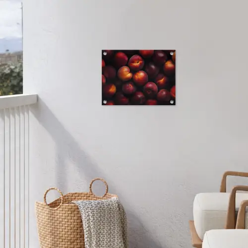 Fruit - Close up - Nectarines tuinposter los doek klein -sfeer8