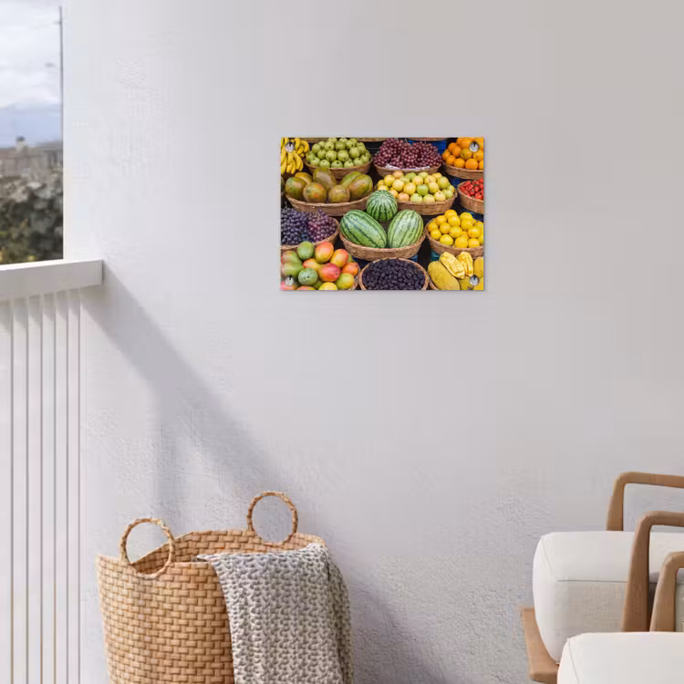 Tuinposter - Fruit - Markt - Kleurrijk - Fruit - Markt - Kleurrijk tuinposter los doek klein