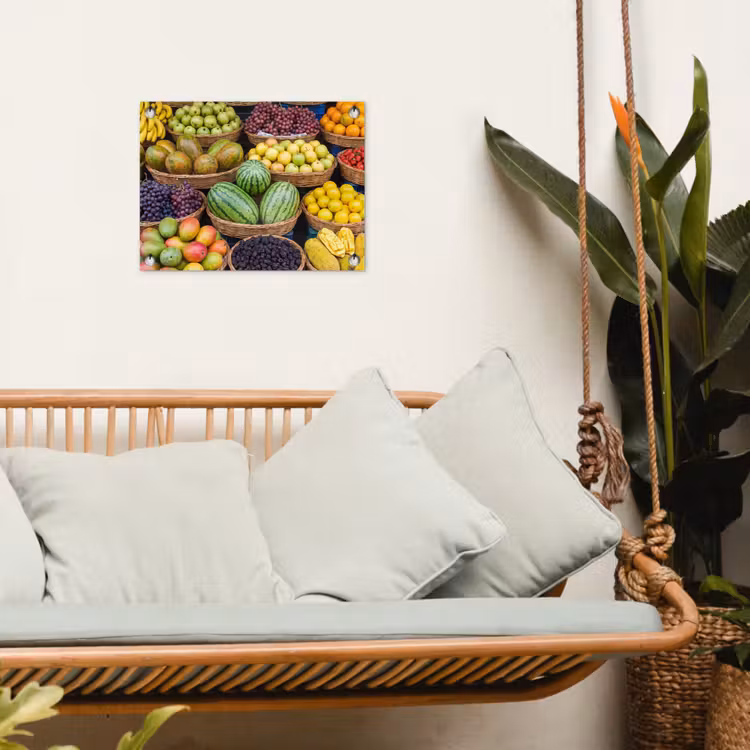 Tuinposter - Fruit - Markt - Kleurrijk - Fruit - Markt - Kleurrijk tuinposter los doek klein