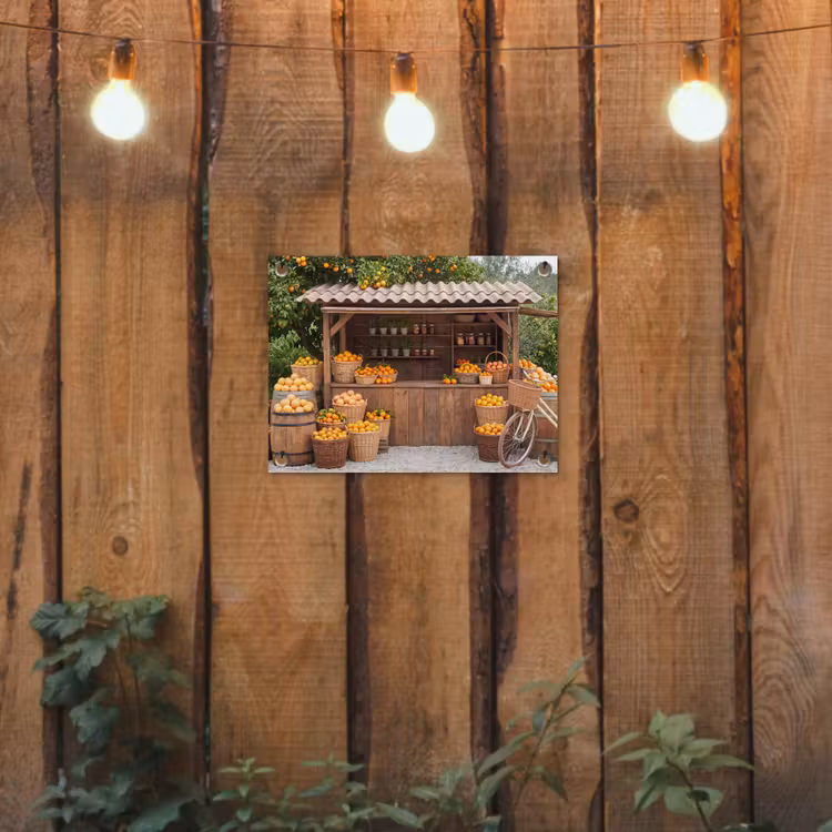 Tuinposter - Fruit - Markt - Landelijk - Fruit - Markt - Landelijk tuinposter los doek klein