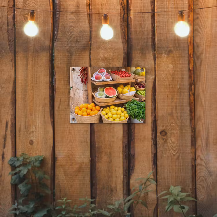 Tuinposter - Fruit - Markt - Vers - Fruit - Markt - Vers tuinposter los doek klein