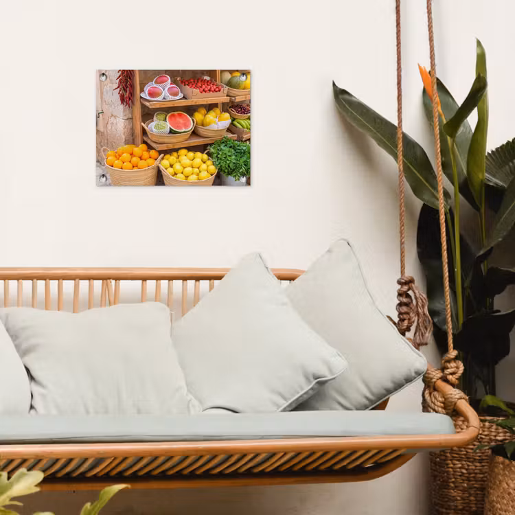 Tuinposter - Fruit - Markt - Vers - Fruit - Markt - Vers tuinposter los doek klein