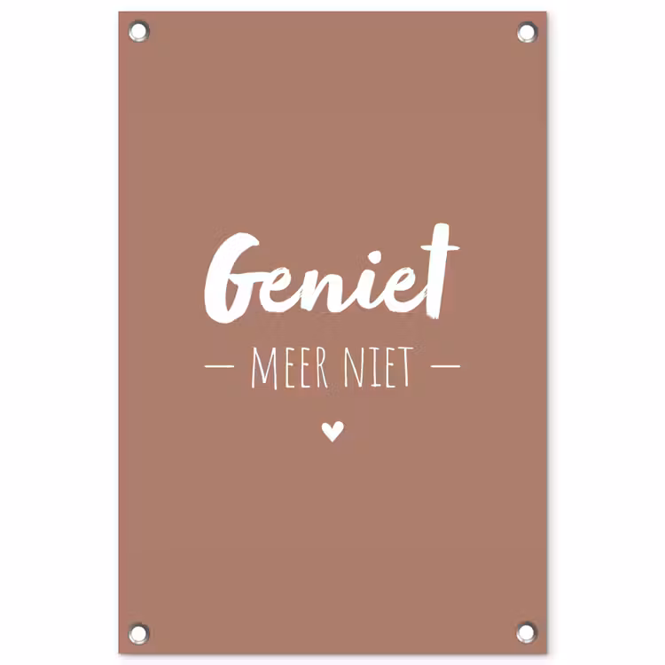 geniet-roze-2-3 tuinposter los doek klein -3d