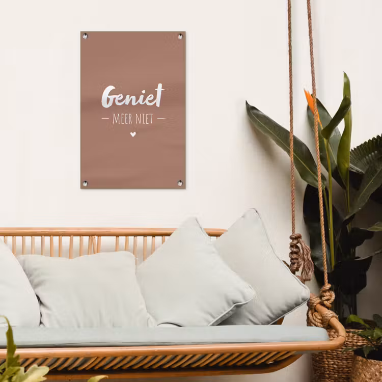 geniet-roze-2-3 tuinposter los doek klein -sfeer7
