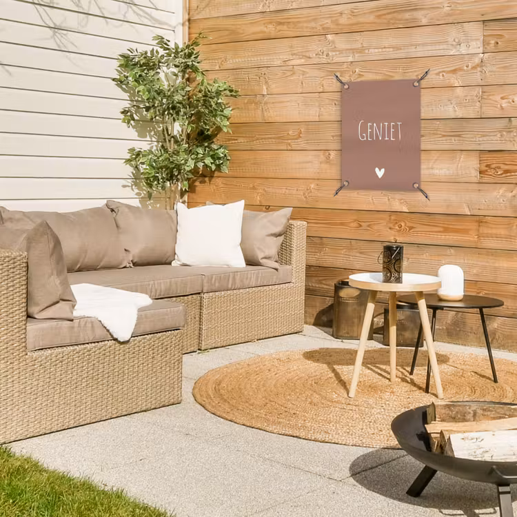 Geniet - Spreuken -Quotes tuinposter los doek klein -sfeer4