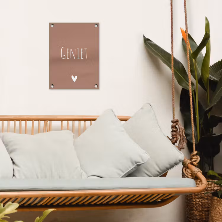 Geniet - Spreuken -Quotes tuinposter los doek klein -sfeer7