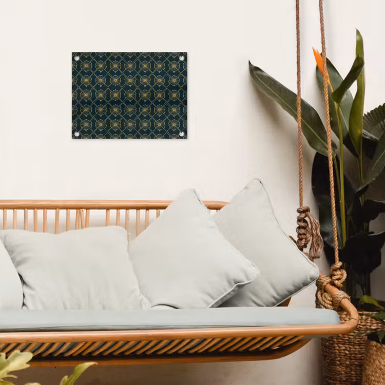 Geometrisch - Elegant - Groen tuinposter los doek klein 239 -sfeer7