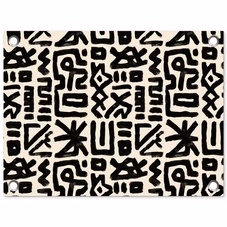 Geometrisch - Figuren - Zwart tuinposter los doek klein 239 -3d