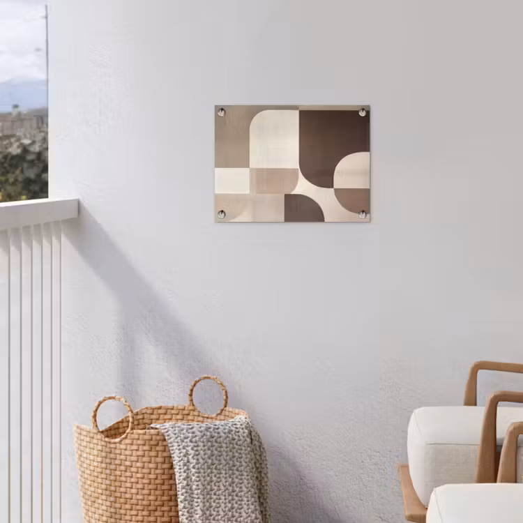 Geometrisch - Geweven structuur - Modern tuinposter los doek klein -sfeer8