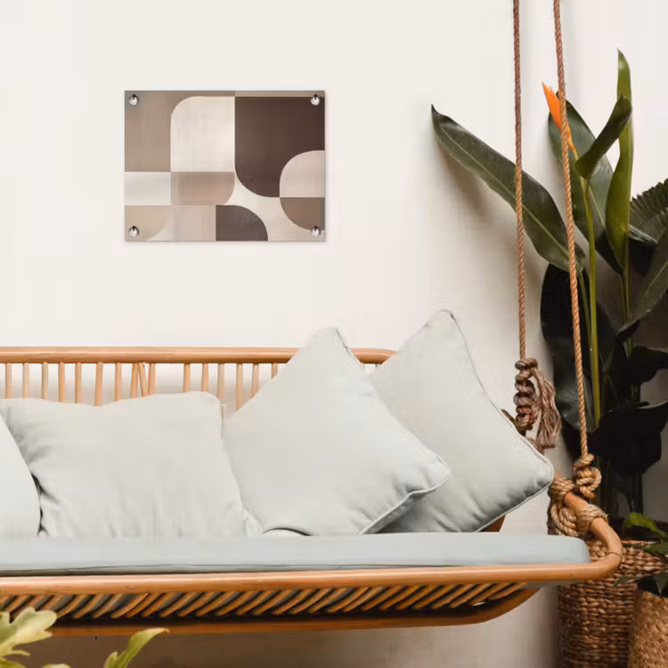 Geometrisch - Geweven structuur - Modern tuinposter los doek klein -sfeer7
