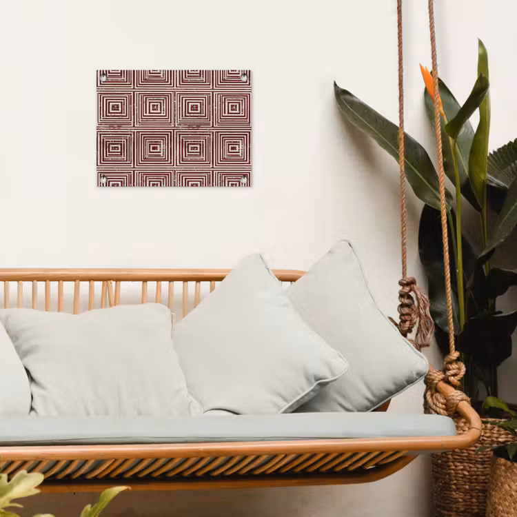 Geometrisch - Patroon - Rood tuinposter los doek klein 239 -sfeer7