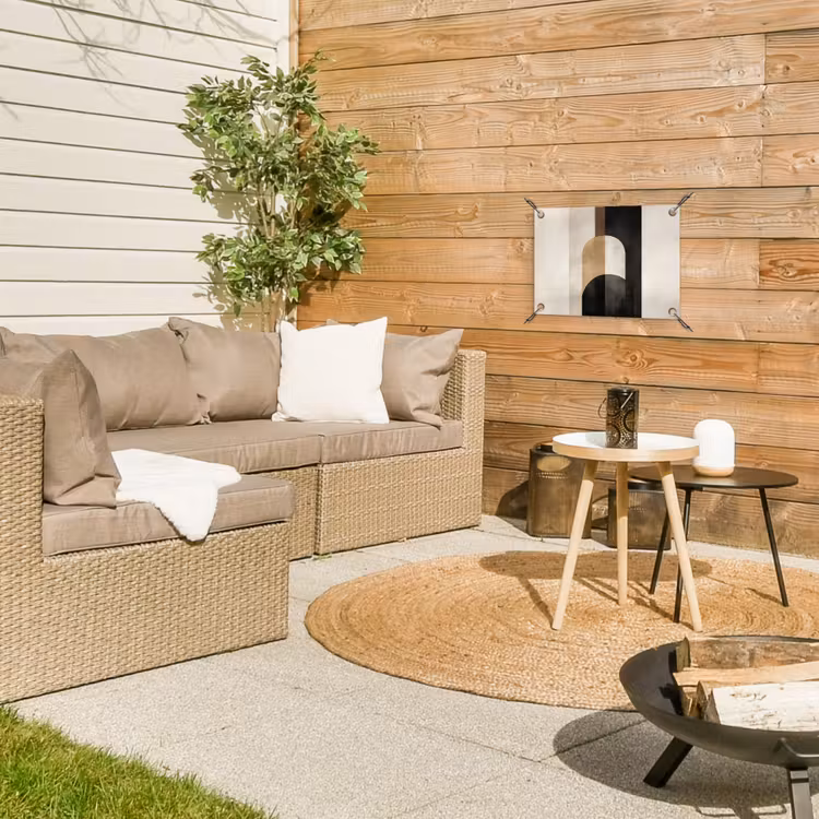 Geometrische - Vormen - Wit tuinposter los doek klein -sfeer4
