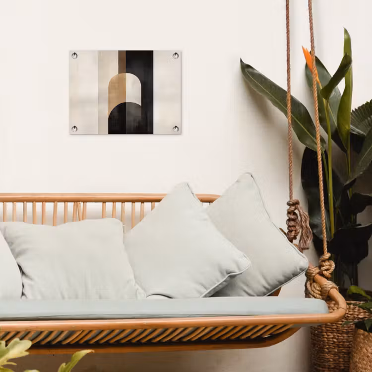 Geometrische - Vormen - Wit tuinposter los doek klein -sfeer7