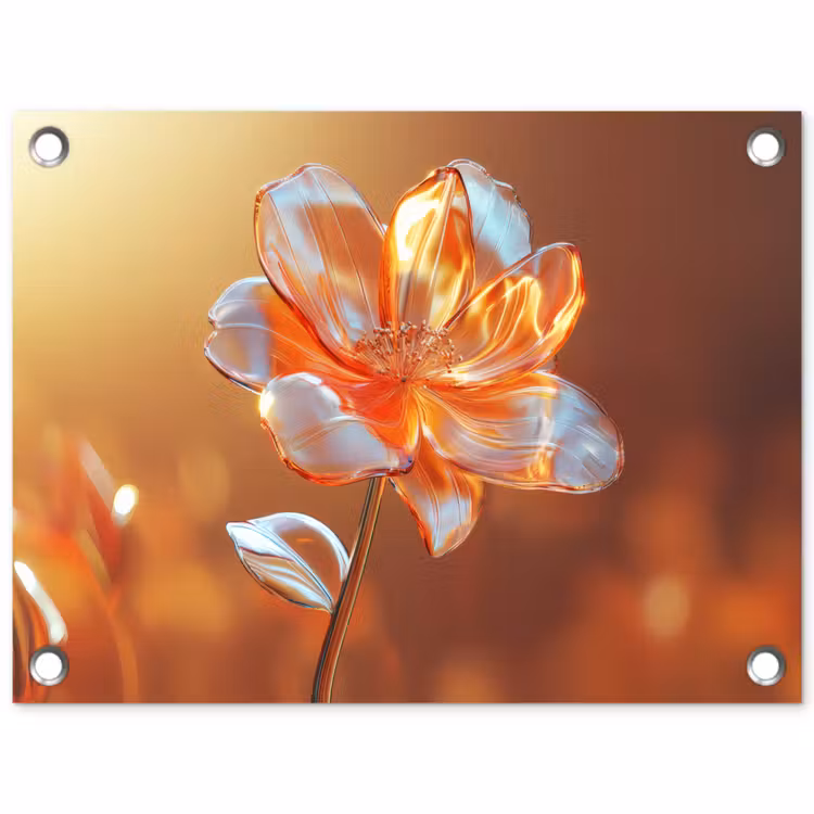 Glazen - Bloem - Zonlicht tuinposter los doek klein -3d