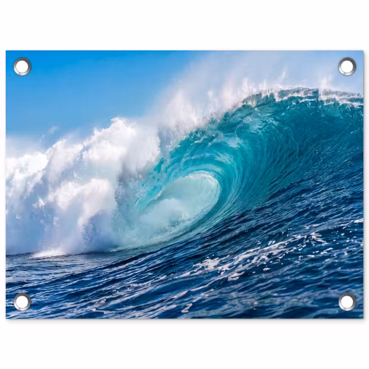 Golf - Oceaan - Water - Dynamisch - Blauw tuinposter los doek klein -3d